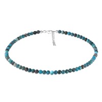 Collier en argent et Apatite bleu néon