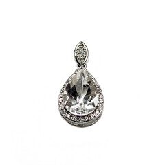 Pendentif en argent et Quartz blanc