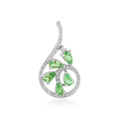 Pendentif en argent et Tsavorite de Tanzanie