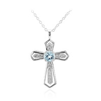 Collier en argent et Topaze bleu ciel