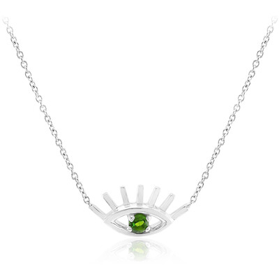 Collier en argent et Diopside de Russie