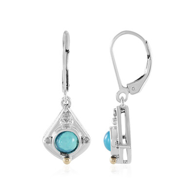 Boucles d'oreilles en argent et Opale bleue d'Éthiopie (Granulieren)