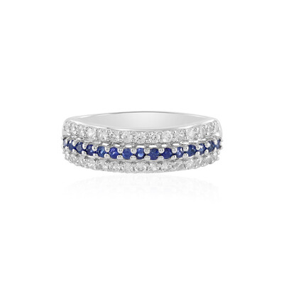 Bague en or et Saphir bleu