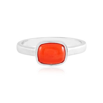 Bague en argent et Opale rouge d'Éthiopie (MONOSONO COLLECTION)