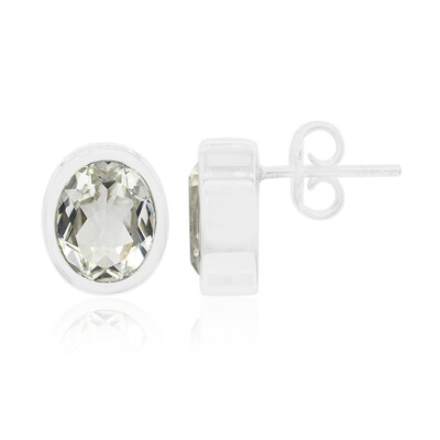 Boucles d'oreilles en argent et Topaze blanche (MONOSONO COLLECTION)