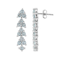 Boucles d'oreilles en argent et Topaze bleu ciel