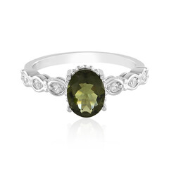 Bague en argent et Moldavite