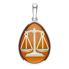 Pendentif en argent et Ambre baltique