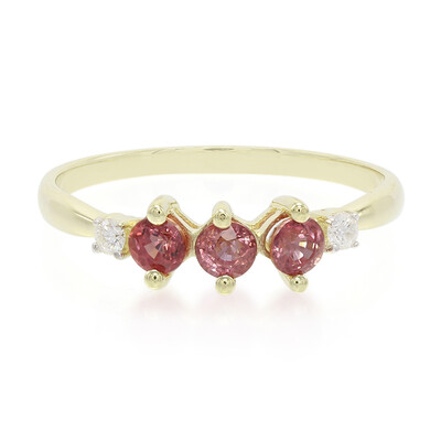 Bague en or et Saphir Padparadscha non chauffé