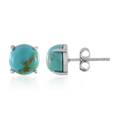 Boucles d'oreilles en argent et Turquoise bleue de Mohavie