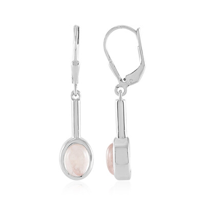 Boucles d'oreilles en argent et Quartz rose (MONOSONO COLLECTION)