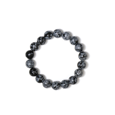 Bracelet et Obsidienne Flocon-de-Neige