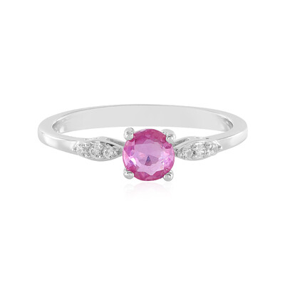 Bague en argent et Saphir rose de Madagascar