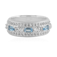 Bague en argent et Topaze bleu Suisse