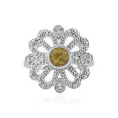 Bague en argent et Zircon jaune