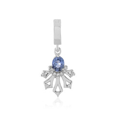 Pendentif en argent et Saphir bleu de Ceylan non chauffé