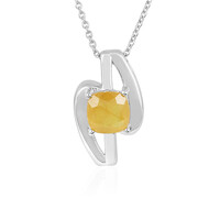 Collier en argent et Saphir jaune de Madagascar