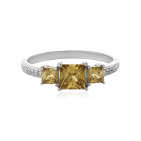 Bague en argent et Zircon jaune