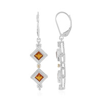 Boucles d'oreilles en argent et Citrine Madère (Granulieren)