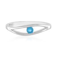 Bague en argent et Apatite bleu néon