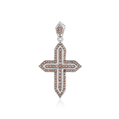 Pendentif en argent et Zircon cognac