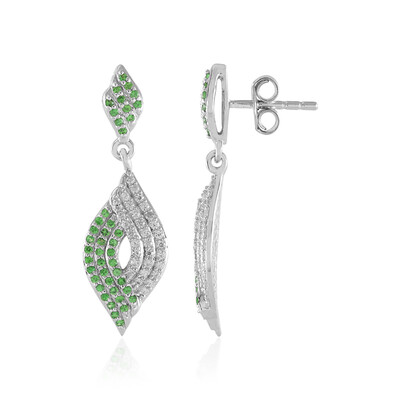 Boucles d'oreilles en argent et Grenat Tsavorite