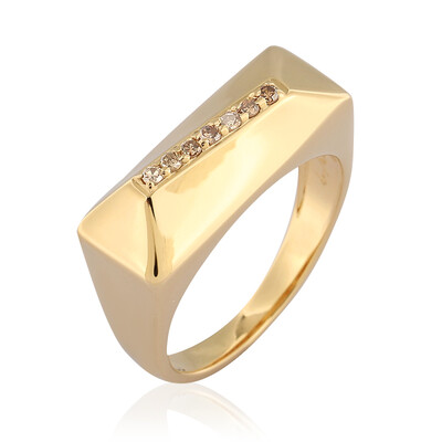 Bague en argent et Diamant champagne I2 (de Melo)