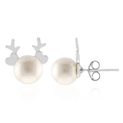 Boucles d'oreilles en argent et Perle blanche de culture d'eau douce