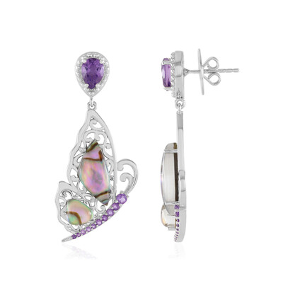 Boucles d'oreilles en argent et Coquillage d'Abalone (Dallas Prince Designs)