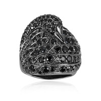 Bague en argent et Spinelle noir