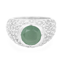 Bague en argent et Calcédoine verte