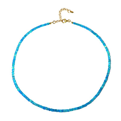 Collier en argent et Opale bleue d'Éthiopie