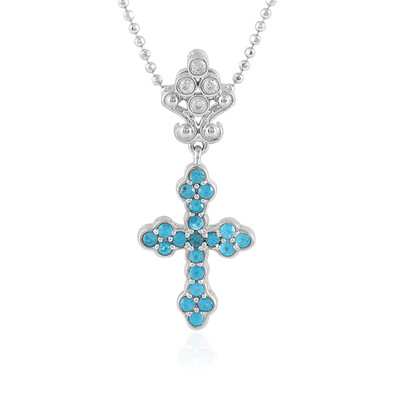 Collier en argent et Apatite bleu néon (Dallas Prince Designs)