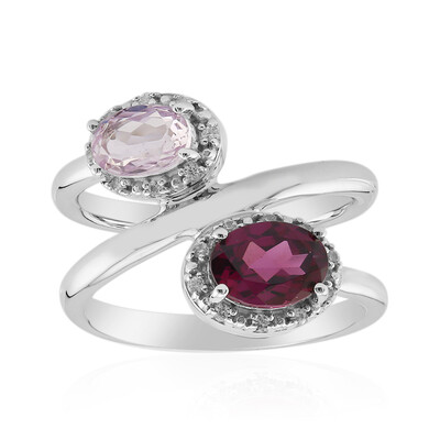 Bague en argent et Rhodolite de la Vallée du Rift