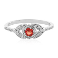 Bague en argent et Rubis rouge du soir