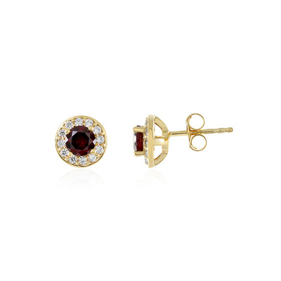 Boucles d'oreilles en argent et Grenat Rhodolite framboise