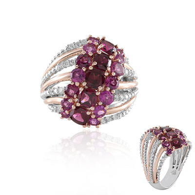 Bague en argent et Grenat Rhodolite (Gems en Vogue)