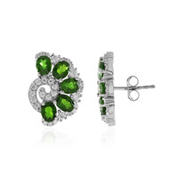 Boucles d'oreilles en argent et Diopside de Russie