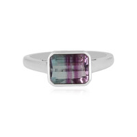 Bague en argent et Fluorite multicolore