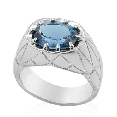 Bague en argent et Topaze bleu de Londres (de Melo)