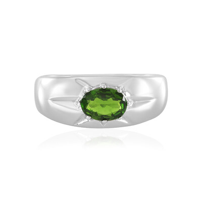 Bague en argent et Diopside de Russie