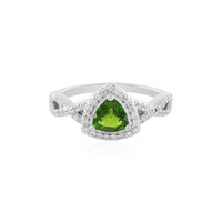 Bague en argent et Diopside de Russie