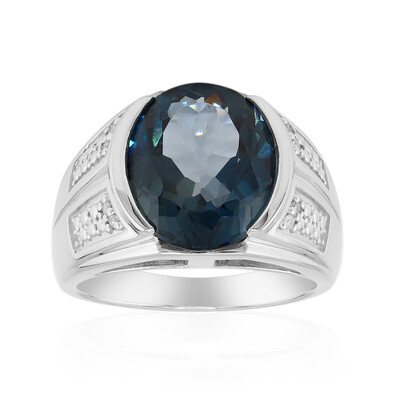 Bague en argent et Topaze bleu de Londres