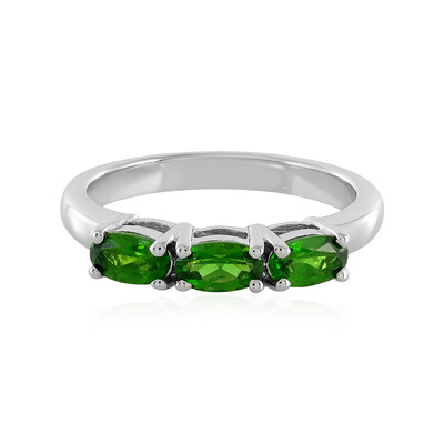 Bague en argent et Diopside de Russie