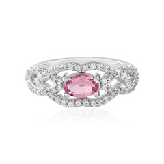 Bague en argent et Tourmaline rose du Nigéria