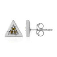 Boucles d'oreilles en argent et Diamant jaune I2