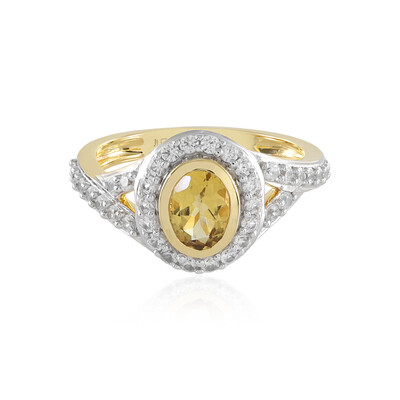 Bague en argent et Béryl jaune