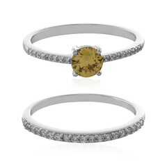 Bague en argent et Zircon jaune