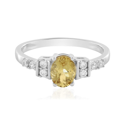 Bague en argent et Béryl jaune