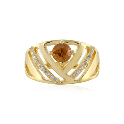 Bague en argent et Zircon cognac